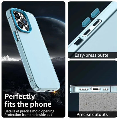 iPhone 13 Pro Max Case PC+TPU+PET Matte Anti-Drop Phone Back Cover - Blue