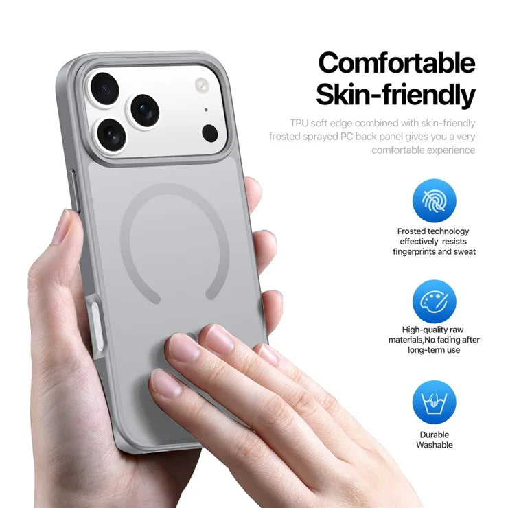 DUX DUCIS Yind Series For iPhone 17 Pro Max Case TPU + PC Matte Phone Cover Compatible with MagSafe - Grey