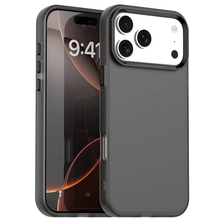 iPhone 17 Pro Case PC + TPU + PET Matte Anti-Drop Phone Back Cover - Black
