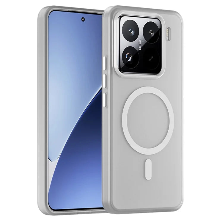 Xiaomi 15 Pro Magnetic Case TPU + PC Slim Matte Translucent Phone Cover - White