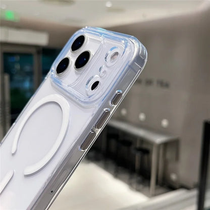 iPhone 17 Pro Magnetic Clear Case PC +TPU Hybrid Phone Cover Compatible with MagSafe
