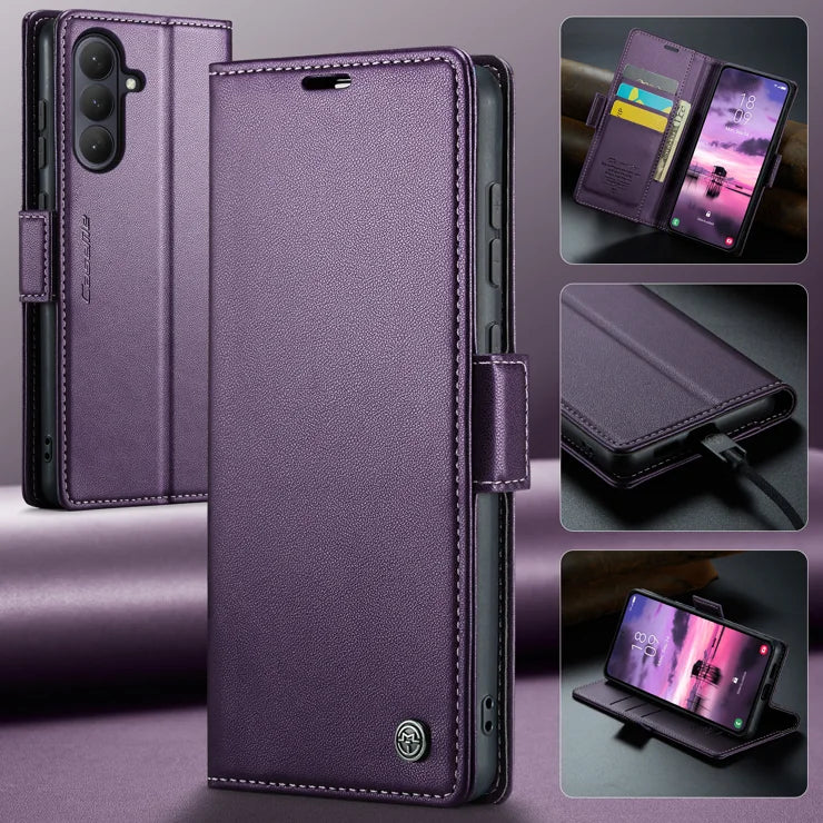 CASEME For Samsung Galaxy S26+ Case 023 Series RFID Blocking Glossy Stand Phone Cover - Purple