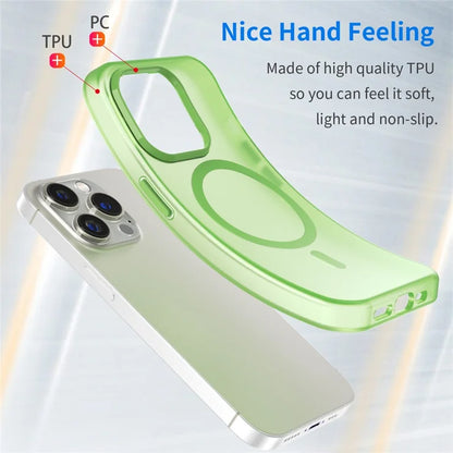 iPhone 14 Pro Translucent Matte Phone Case TPU + PC Anti-Scratch Cover - Fluorescent Green