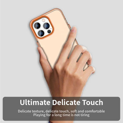 iPhone 15 Pro Case PC+TPU+PET Matte Anti-Drop Phone Back Cover - Orange
