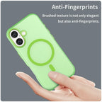 For iPhone 16 Case Compatible with MagSafe TPU + PC Slim Matte Translucent Phone Cover - Green