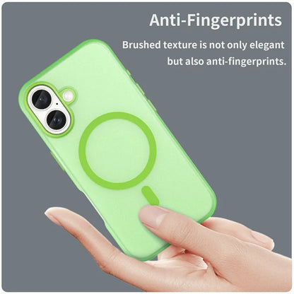 For iPhone 16 Case Compatible with MagSafe TPU + PC Slim Matte Translucent Phone Cover - Green