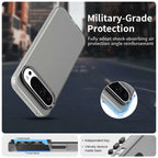 Google Pixel 9 Pro XL Case PC+TPU+PET Matte Anti-Drop Phone Back Cover - Black