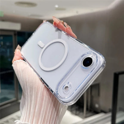 iPhone Air Magnetic Clear Case PC +TPU Hybrid Phone Cover Compatible with MagSafe
