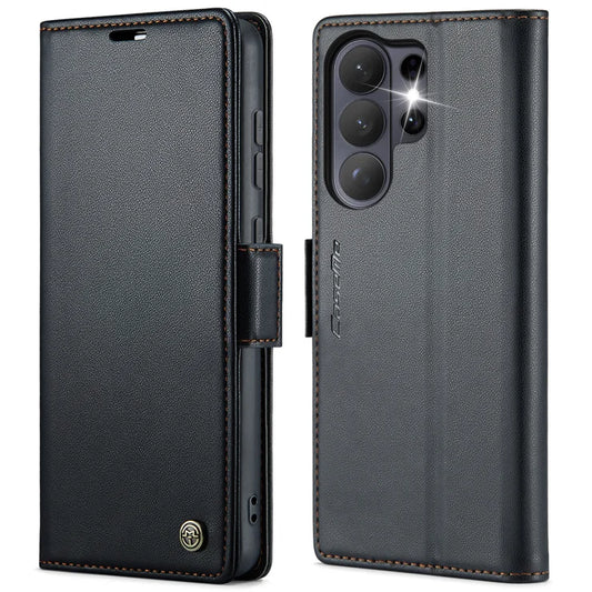 CASEME For Samsung Galaxy S26 Ultra Case  023 Series RFID Blocking Glossy Stand Phone Cover - Black