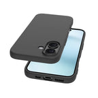 iPhone 17 Case Soft Matte Back TPU Black Phone Cover, Large Cutout