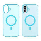 iPhone 16 Plus Case Compatible with MagSafe TPU + PC Slim Matte Translucent Phone Cover - Blue