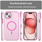 iPhone 15 Plus / 14 Plus Magnetic Case Translucent Matte Anti-Fingerprint Phone Cover - Pink