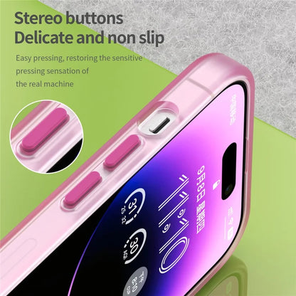 iPhone 14 Pro Translucent Matte Phone Case TPU + PC Anti-Scratch Cover - Pink