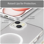 iPhone 15 Magnetic Case Matte Phone Cover Anti-Fingerprint Anti-Scratch - White