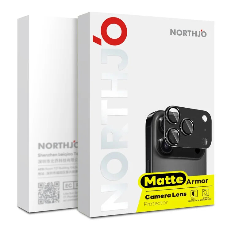 iPhone 17 Pro Max Camera Lens Protector Matte Integrated Metal Tempered Glass Lens Film - Black