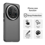 Xiaomi 14 Ultra Case PC+TPU+PET Matte Anti-Drop Phone Back Cover - Black