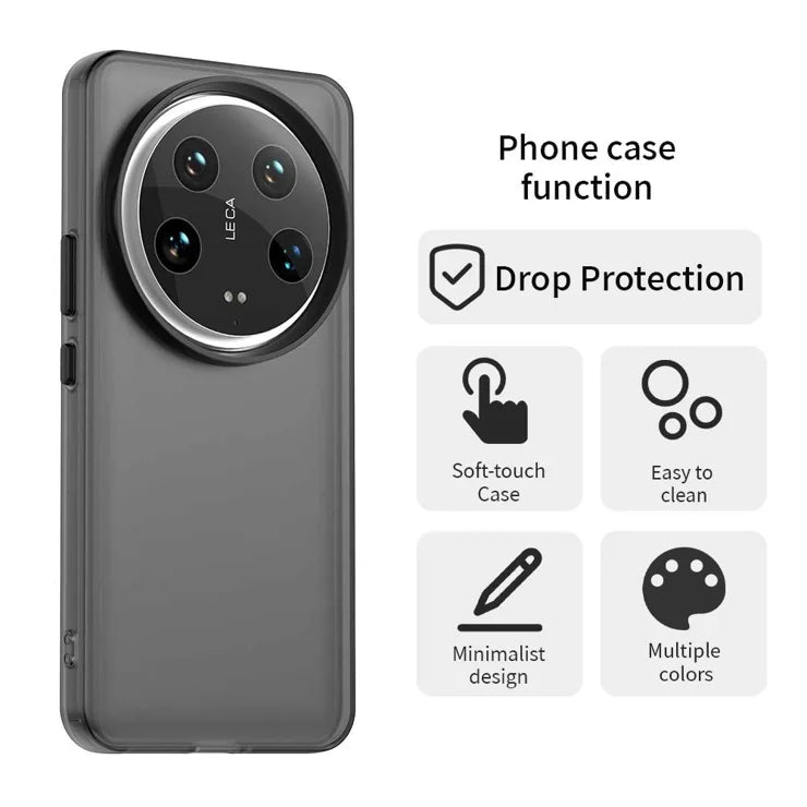 Xiaomi 14 Ultra Case PC+TPU+PET Matte Anti-Drop Phone Back Cover - Black