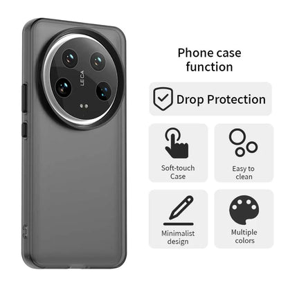 Xiaomi 14 Ultra Case PC+TPU+PET Matte Anti-Drop Phone Back Cover - Black