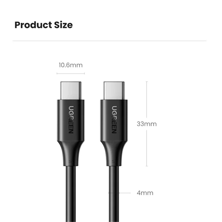 UGREEN 15177 1.5m PD 100W Fast Charging USB C to USB C Cable for iPhone / Macbook / iPad Data Wire