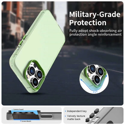 iPhone 13 Pro Max Case PC+TPU+PET Matte Anti-Drop Phone Back Cover - Green