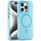 For iPhone 16 Pro Case Compatible with MagSafe TPU + PC Slim Matte Translucent Phone Cover - Blue