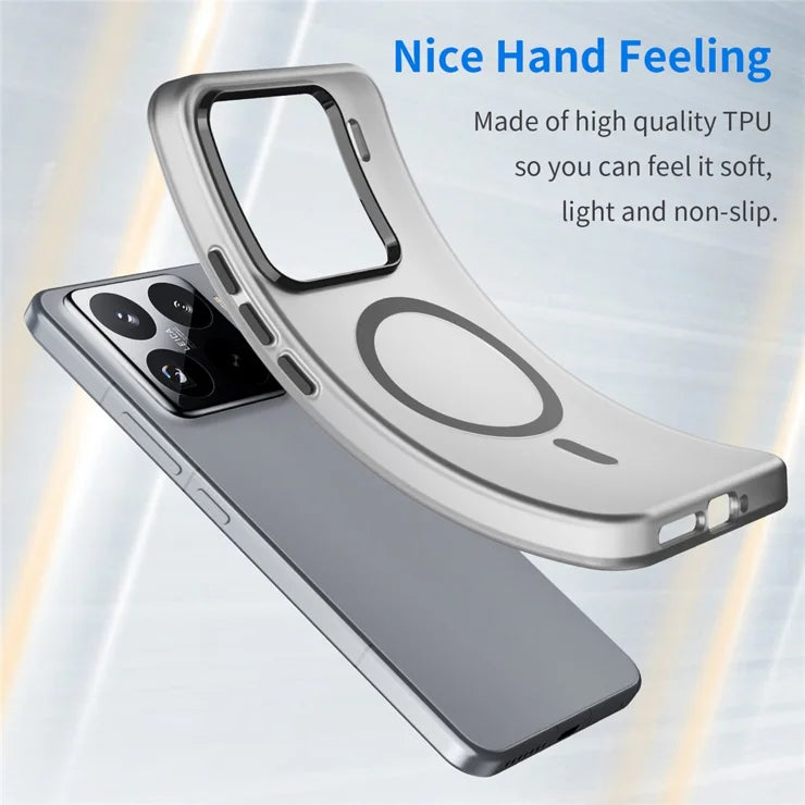 Xiaomi 15 Pro Magnetic Case TPU + PC Slim Matte Translucent Phone Cover - Black
