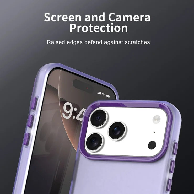 iPhone 17 Pro Case PC + TPU + PET Matte Anti-Drop Phone Back Cover - Purple