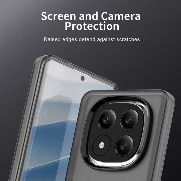 Xiaomi Redmi Note 14 Pro+ 5G Case PC+TPU+PET Matte Anti-Drop Phone Back Cover - Black