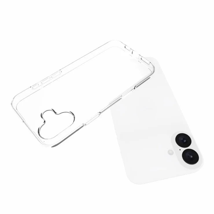 iPhone 16 Plus Phone Cover Non-Slip TPU Watermark-Free Glossy Clear Case