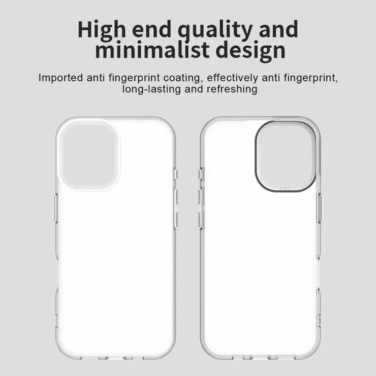 iPhone 16 Plus Case PC+TPU+PET Matte Anti-Drop Phone Back Cover - White