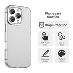 iPhone 16 Pro Max Case PC+TPU+PET Matte Anti-Drop Phone Back Cover - White