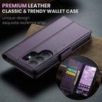 CASEME For Samsung Galaxy S26 Ultra Case 023 Series RFID Blocking Glossy Stand Phone Cover - Purple