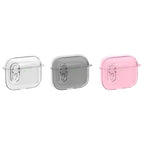 For Apple AirPods 4 Earphone Protective Case Snap Switch Ice Crystal Clear TPU+PC Cover - Transparent Pink