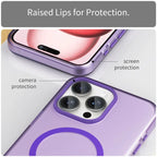iPhone 15 Pro Case Translucent Matte Back Slim Phone Cover - Dark Purple