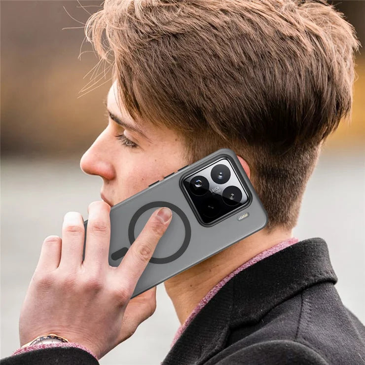Xiaomi 15 Pro Magnetic Case TPU + PC Slim Matte Translucent Phone Cover - Black