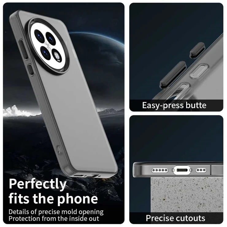 OnePlus 13 -suojakuori PC+TPU+PET mattapintainen pudotuksenkestävä takakansi - Musta