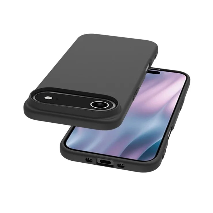 For iPhone Air Case Soft Matte Back TPU Black Phone Cover, Large Cutout