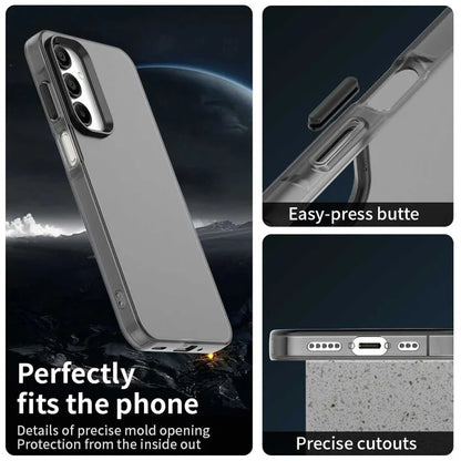 Samsung Galaxy A16 5G / A16 4G Case PC+TPU+PET Matte Anti-Drop Phone Back Cover - Black