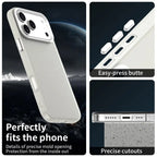 iPhone 17 Pro Case PC + TPU + PET Matte Anti-Drop Phone Back Cover - White
