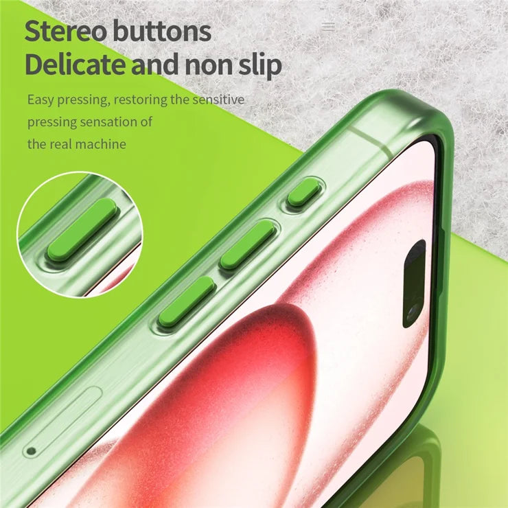 iPhone 15 Pro Max Translucent Case Magnetic Phone Cover Compatible with MagSafe - Fluorescent Green