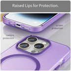 Magnetic Case for iPhone 14 Pro Max Compatible with MagSafe Translucent Matte Back Cover - Dark Purple