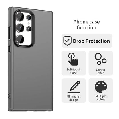 Samsung Galaxy S24 Ultra -suojakuori PC+TPU+PET, mattapintainen, putoamissuojattu takakansi – musta