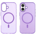 iPhone 16 Case Compatible with MagSafe TPU + PC Slim Matte Translucent Phone Cover - Dark Purple