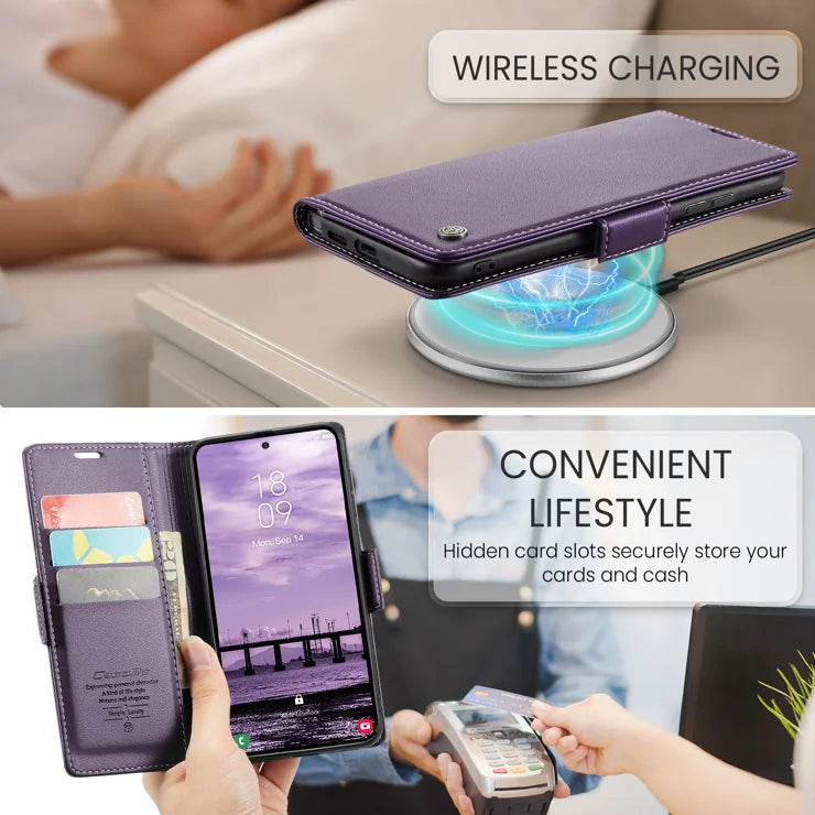 CASEME For Samsung Galaxy S26 Ultra Case  023 Series RFID Blocking Glossy Stand Phone Cover - Purple