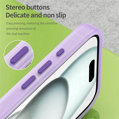 iPhone 16 Case Compatible with MagSafe TPU + PC Slim Matte Translucent Phone Cover - Dark Purple