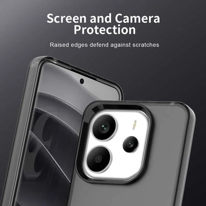 Xiaomi Redmi Note 14 4G (163.25mm) Case PC + TPU + PET Matte Anti-Drop Phone Back Cover - Black