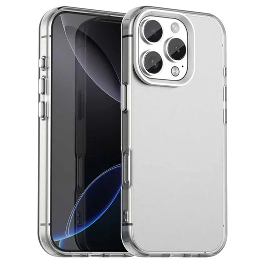 iPhone 16 Pro Case PC+TPU+PET Matte Anti-Drop Phone Back Cover - White