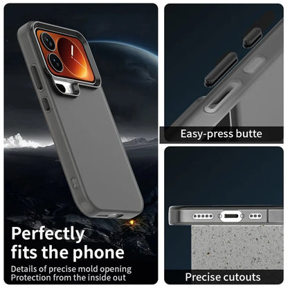 Xiaomi 17 Pro Case PC + TPU + PET Matte Anti-Drop Phone Back Cover - Black
