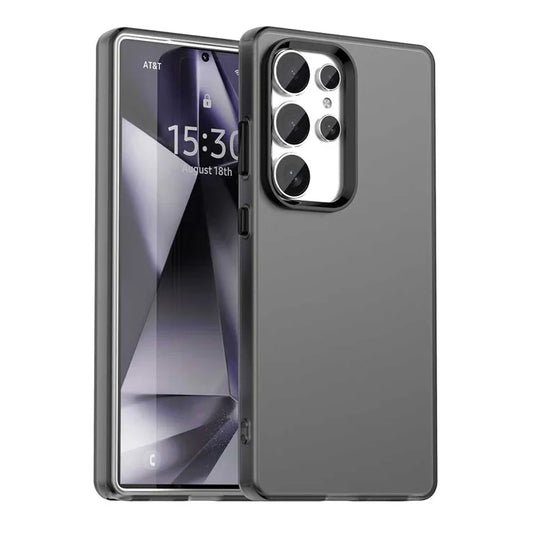 Samsung Galaxy S25 Ultra -puhelimen PC+TPU+PET Mattapintainen puhelimen takakuori – Musta