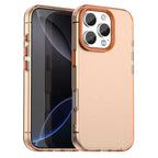 iPhone 16 Pro Case PC+TPU+PET Matte Anti-Drop Phone Back Cover - Orange